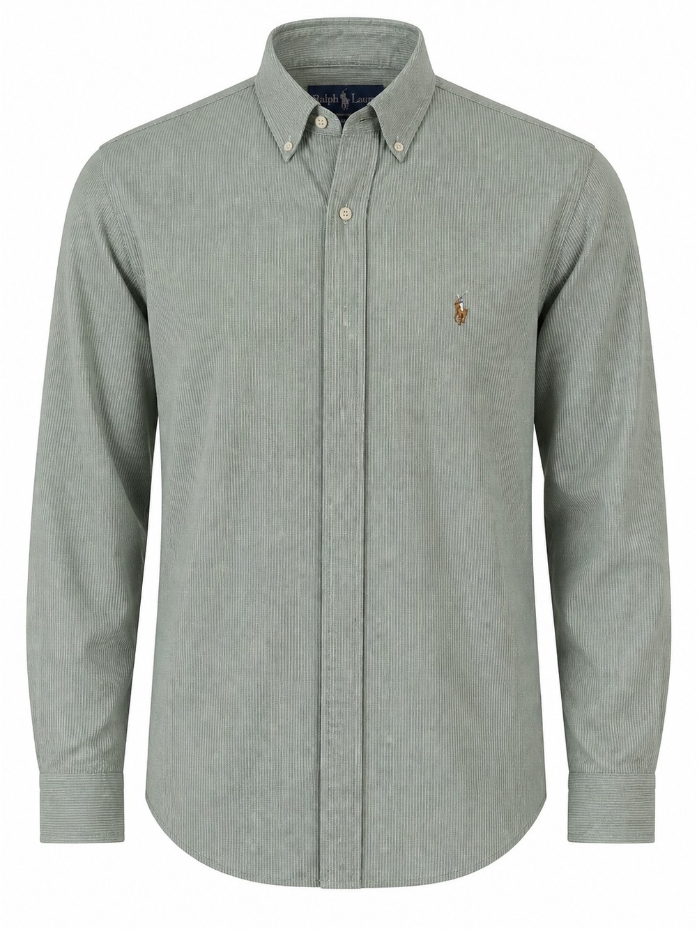Ralph Lauren Light Sage Green Corduroy Button-Down Shirt